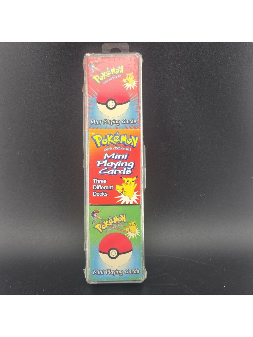 Bicycle 1999 Pokemon Mini Playing Cards 3 Deck Pack Sealed